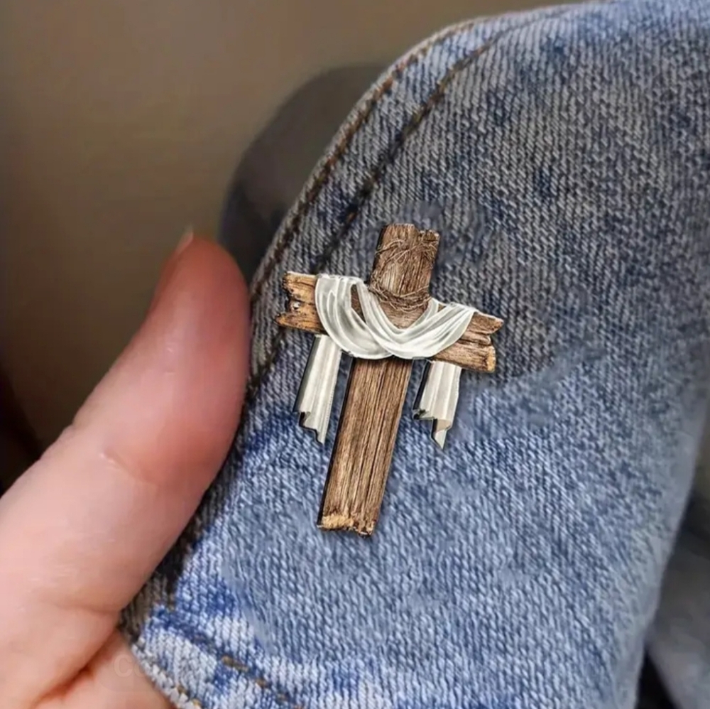 Old Rugged Cross Acrylic Pin 1.97"